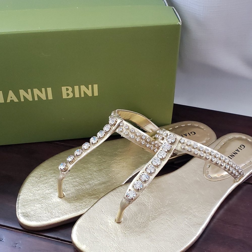 GIANNI BINI BINGLY GOLD SANDLES